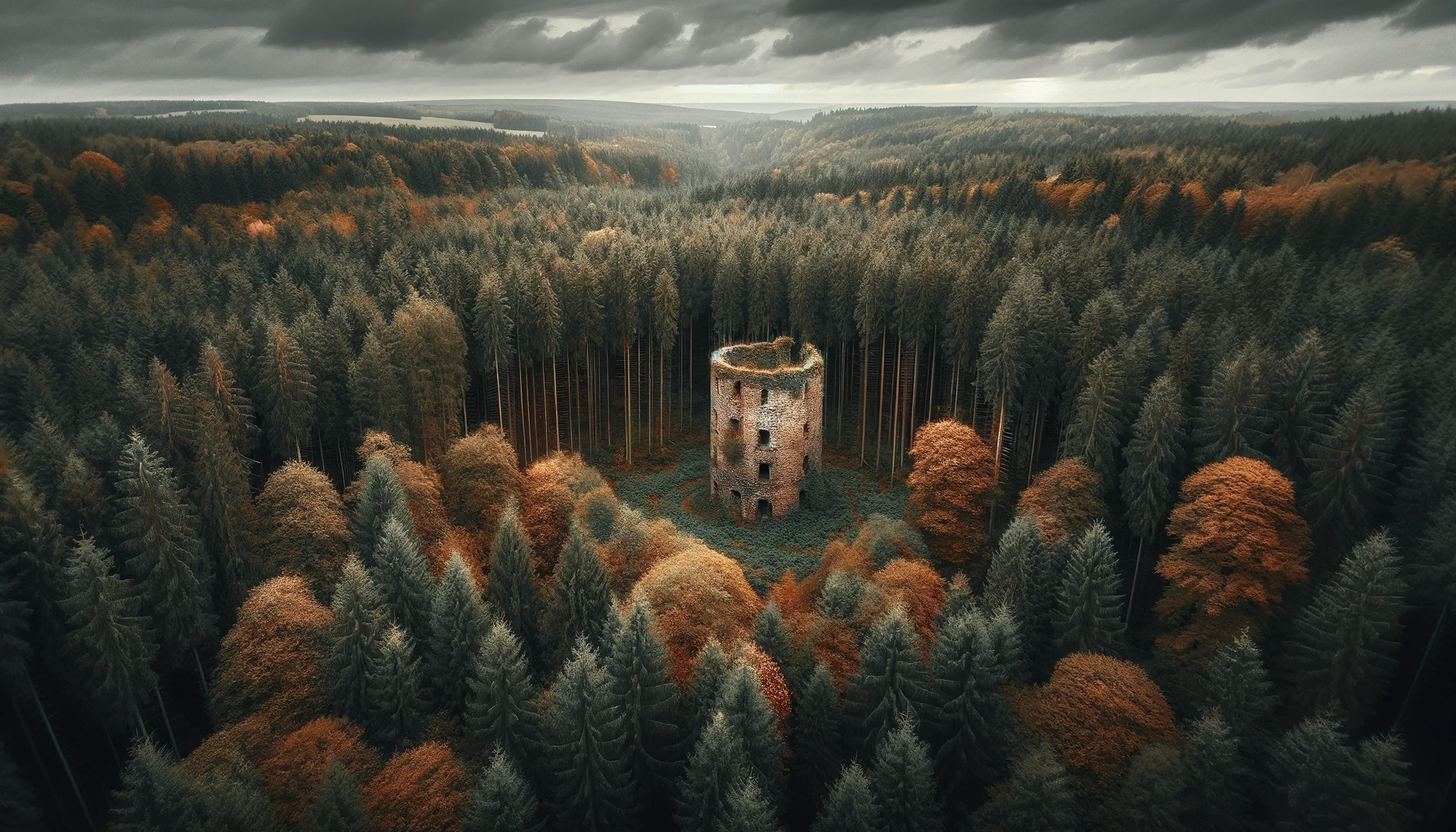 Ruine eines weiteren alten Turm mitten im Wald